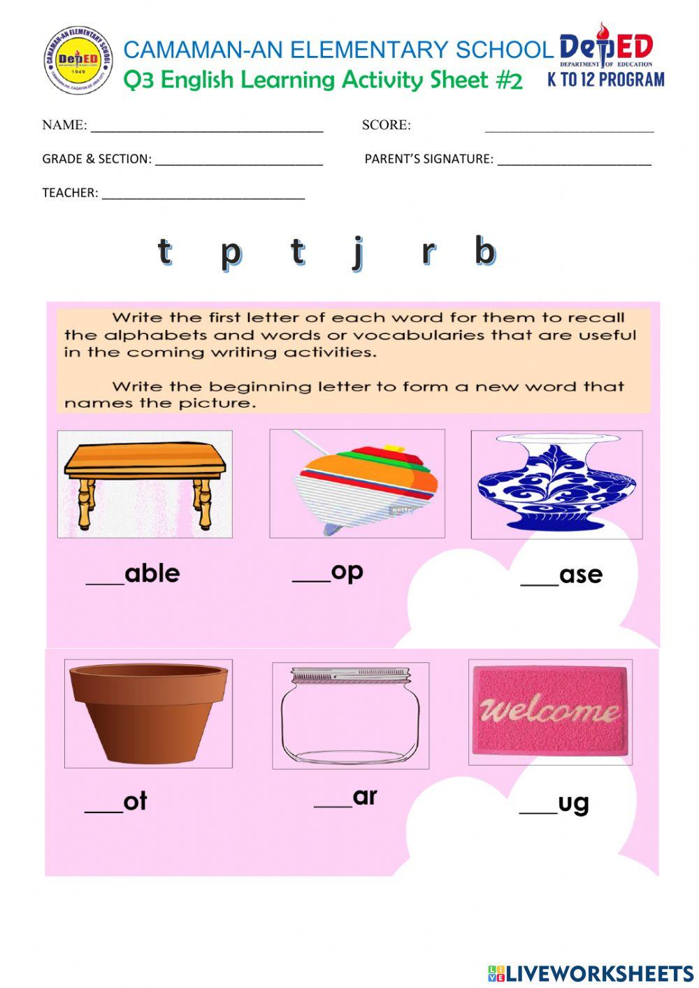 Q3 Week1 Pretest No.2