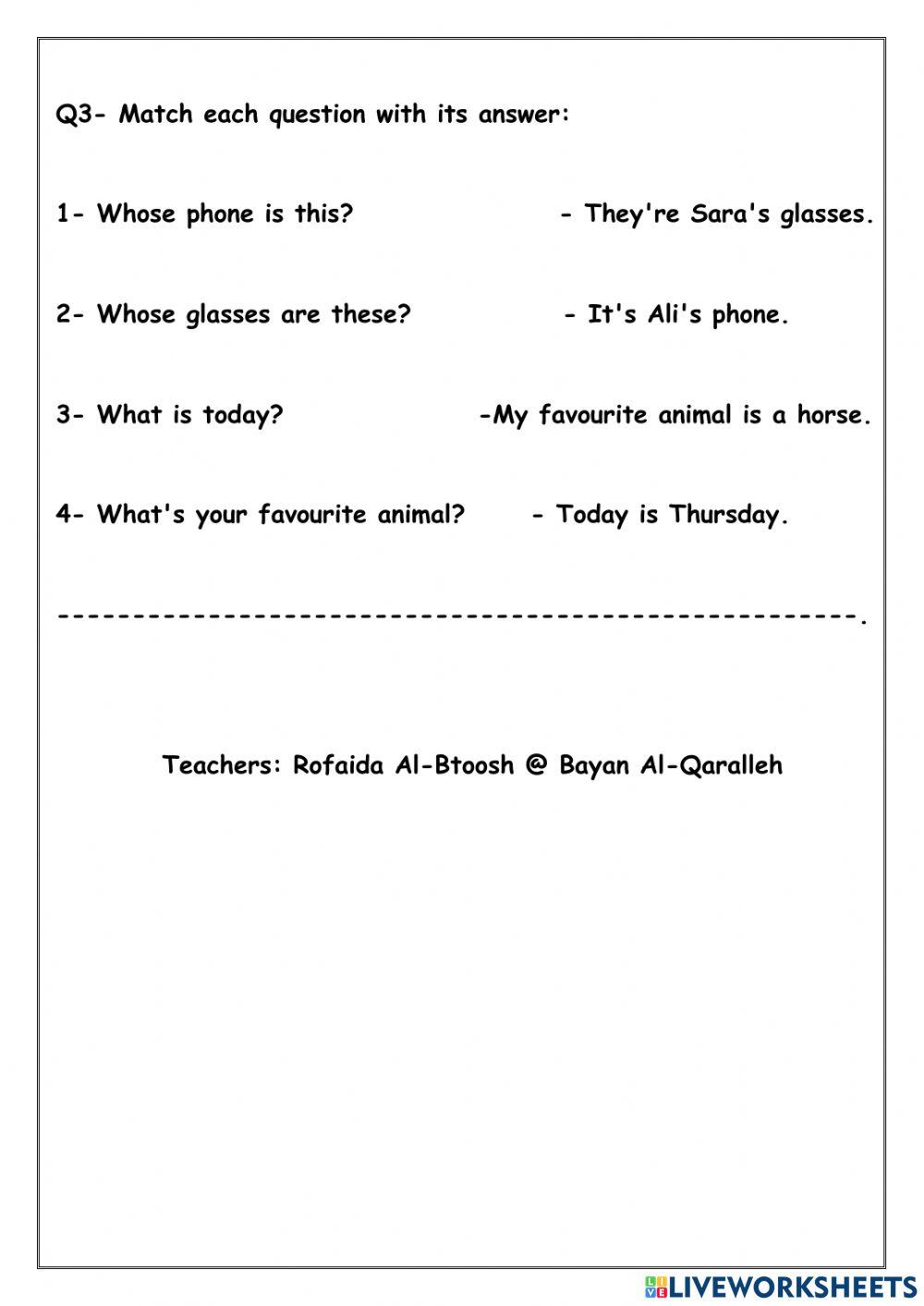 Conversation worksheet