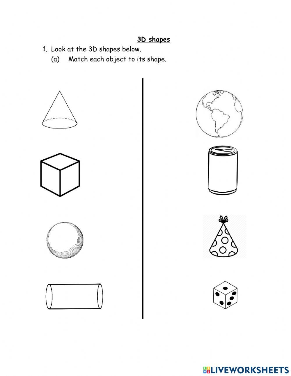 3 d shapes interactive activity | Live Worksheets