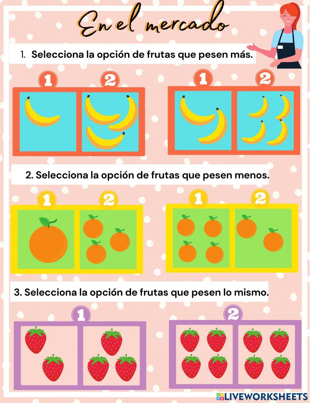 Comparación de pesos