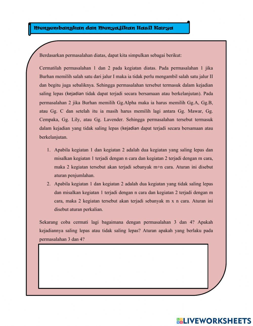 Aturan penjumlahan dan perkalian