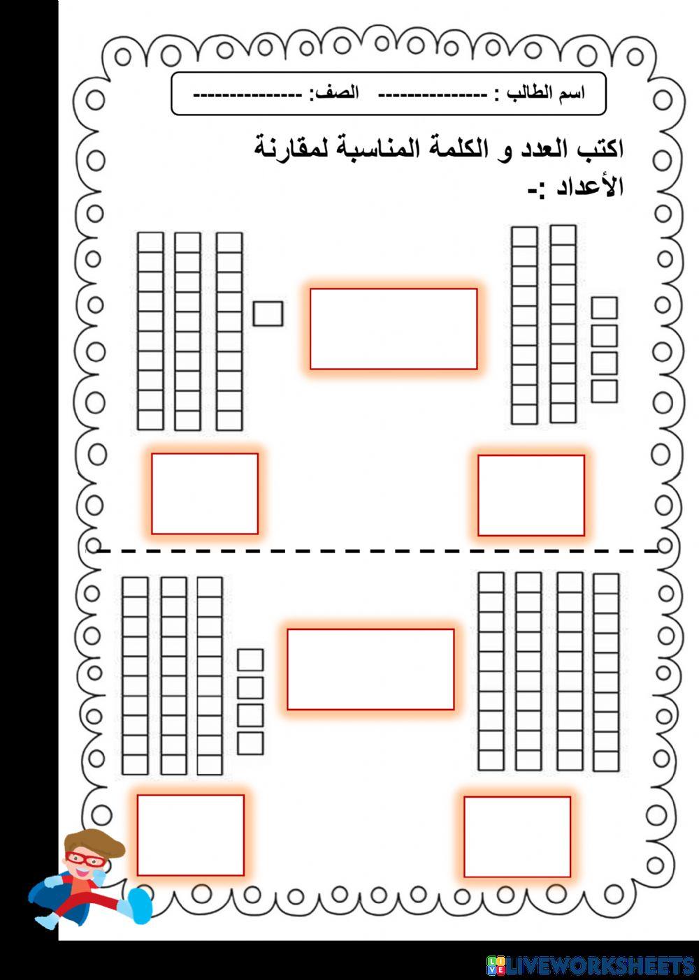 مقارنة الاعداد بالرموز