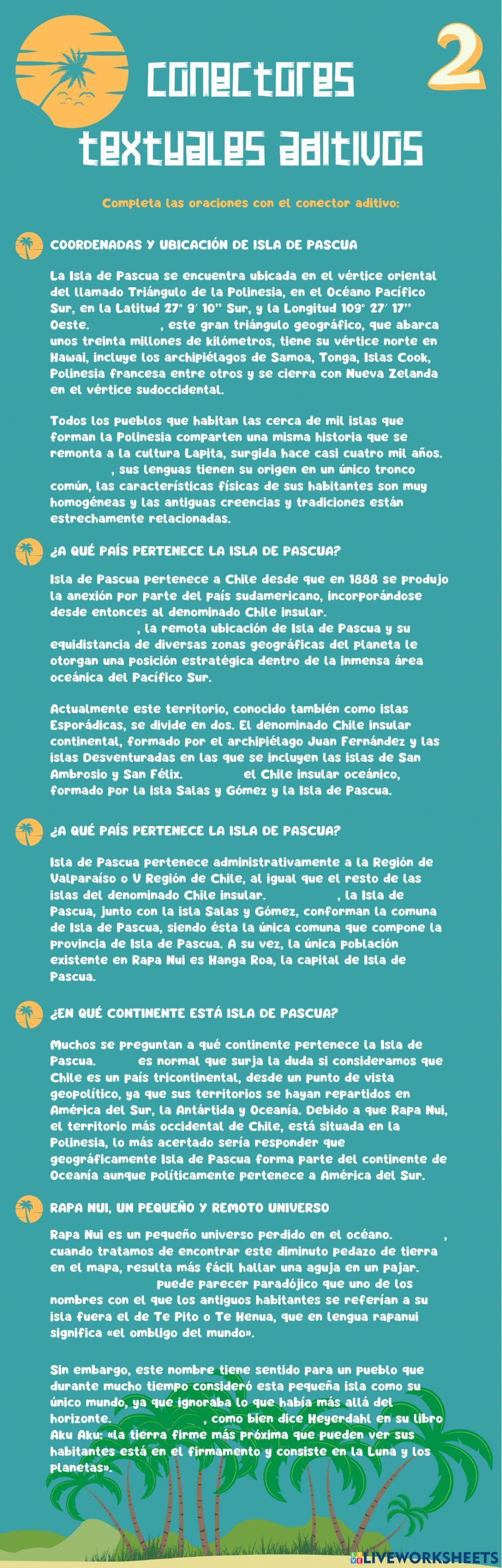 Conectores textuales aditivos