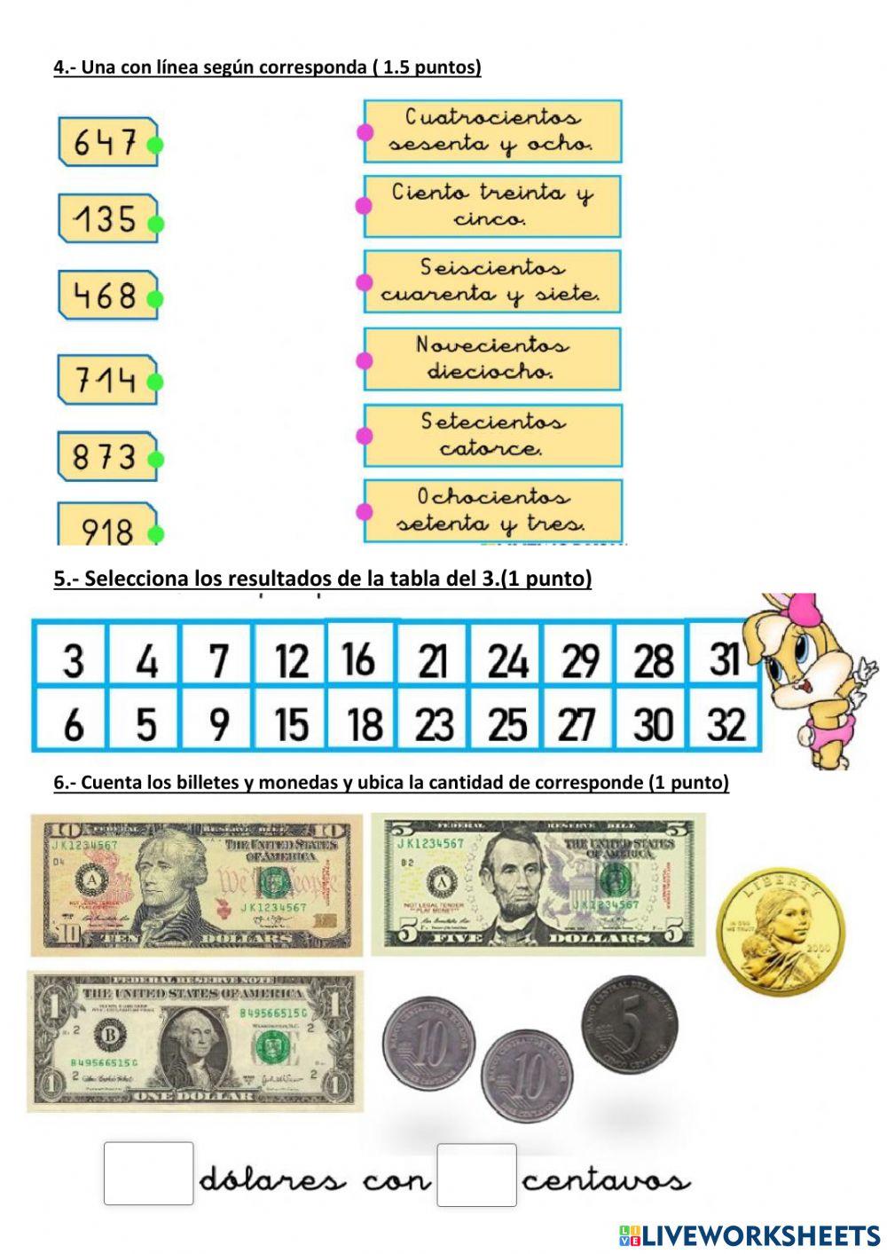Evaluación  de Matematicas