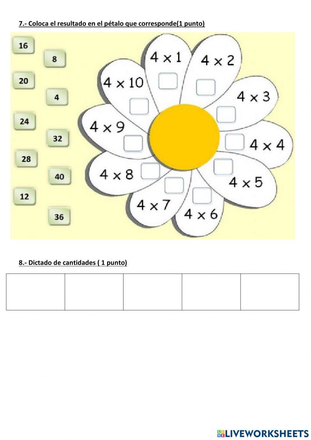 Evaluación  de Matematicas