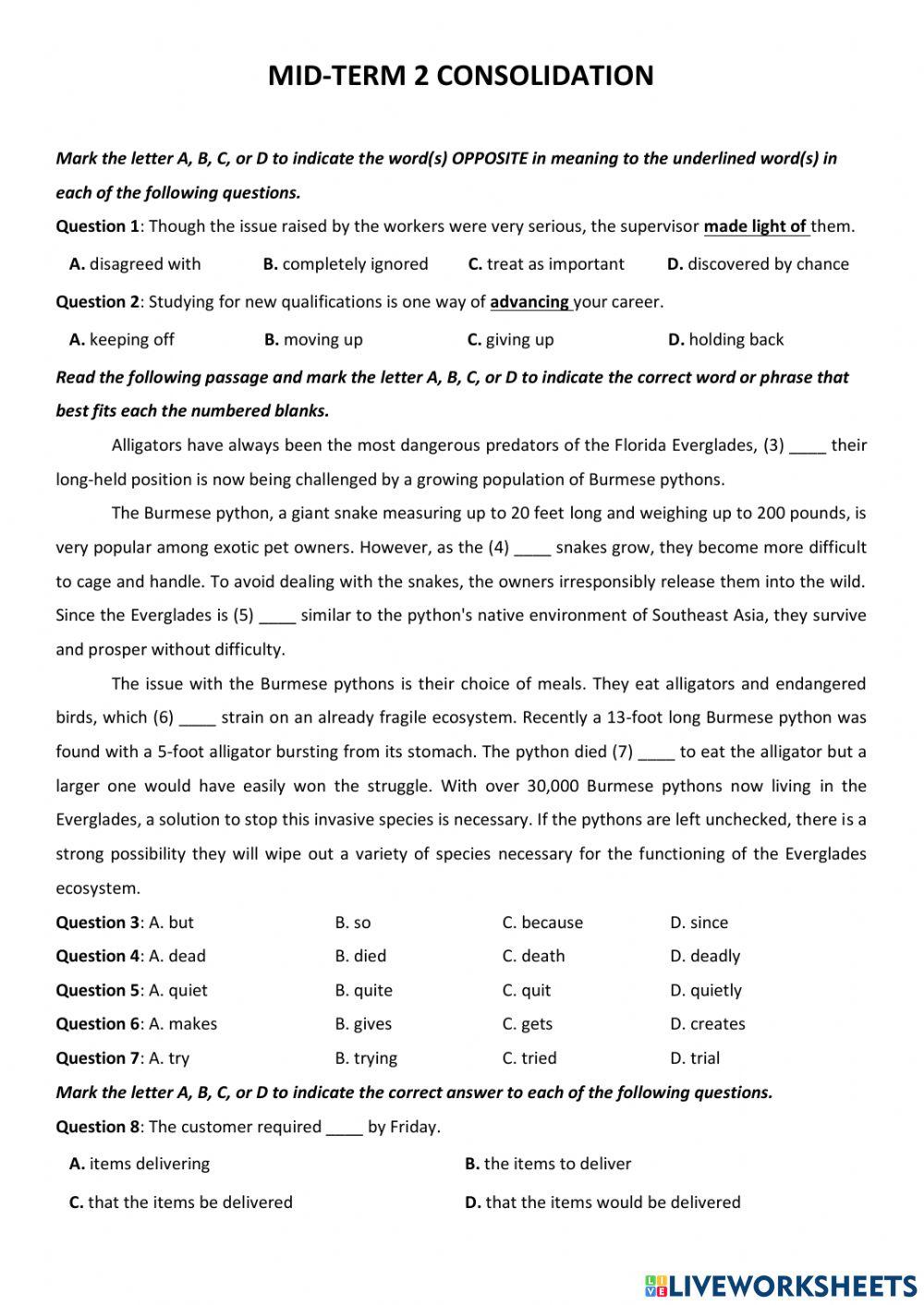 G12 - 2nd midterm test