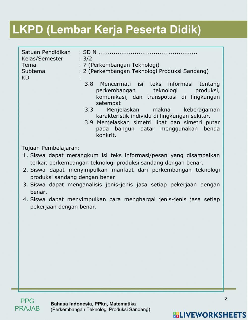 Perkembangan teknologi produksi sandang