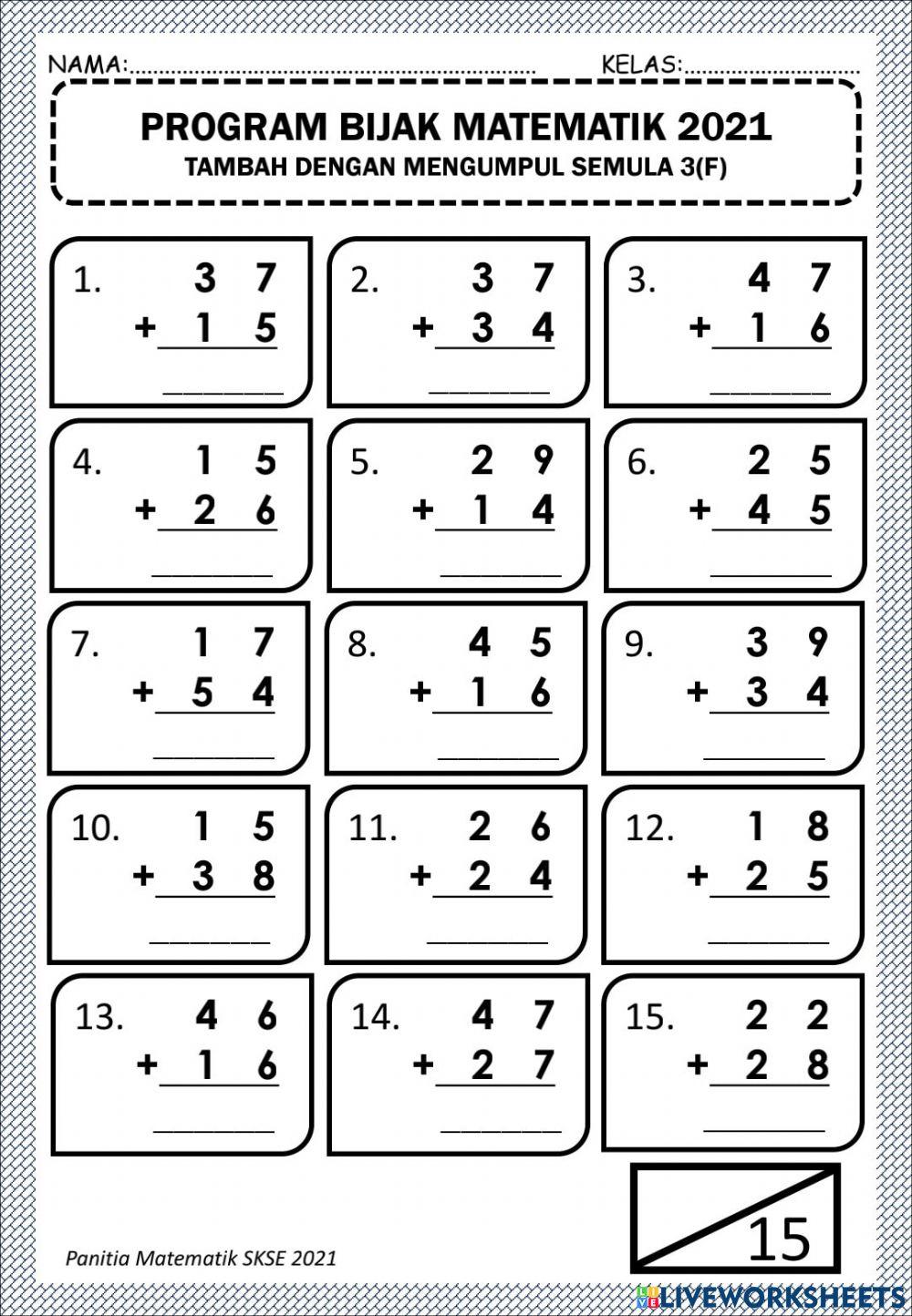 Addition - regrouping 3 digits