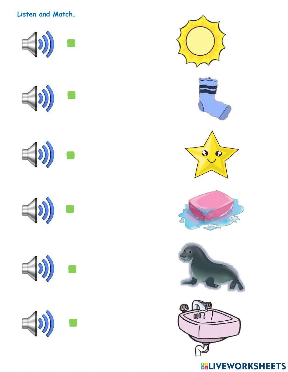 Listen and match Letter S