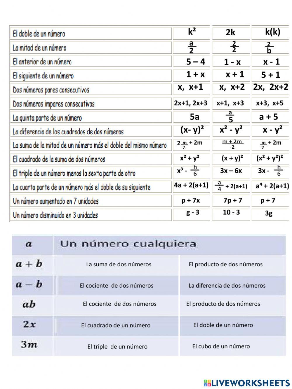Lenguaje algebraico