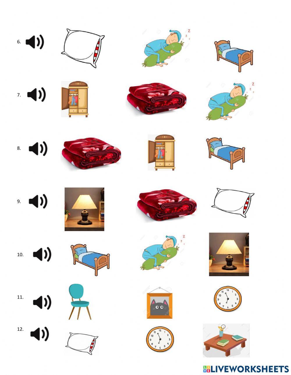 Things in the living room and bedroom