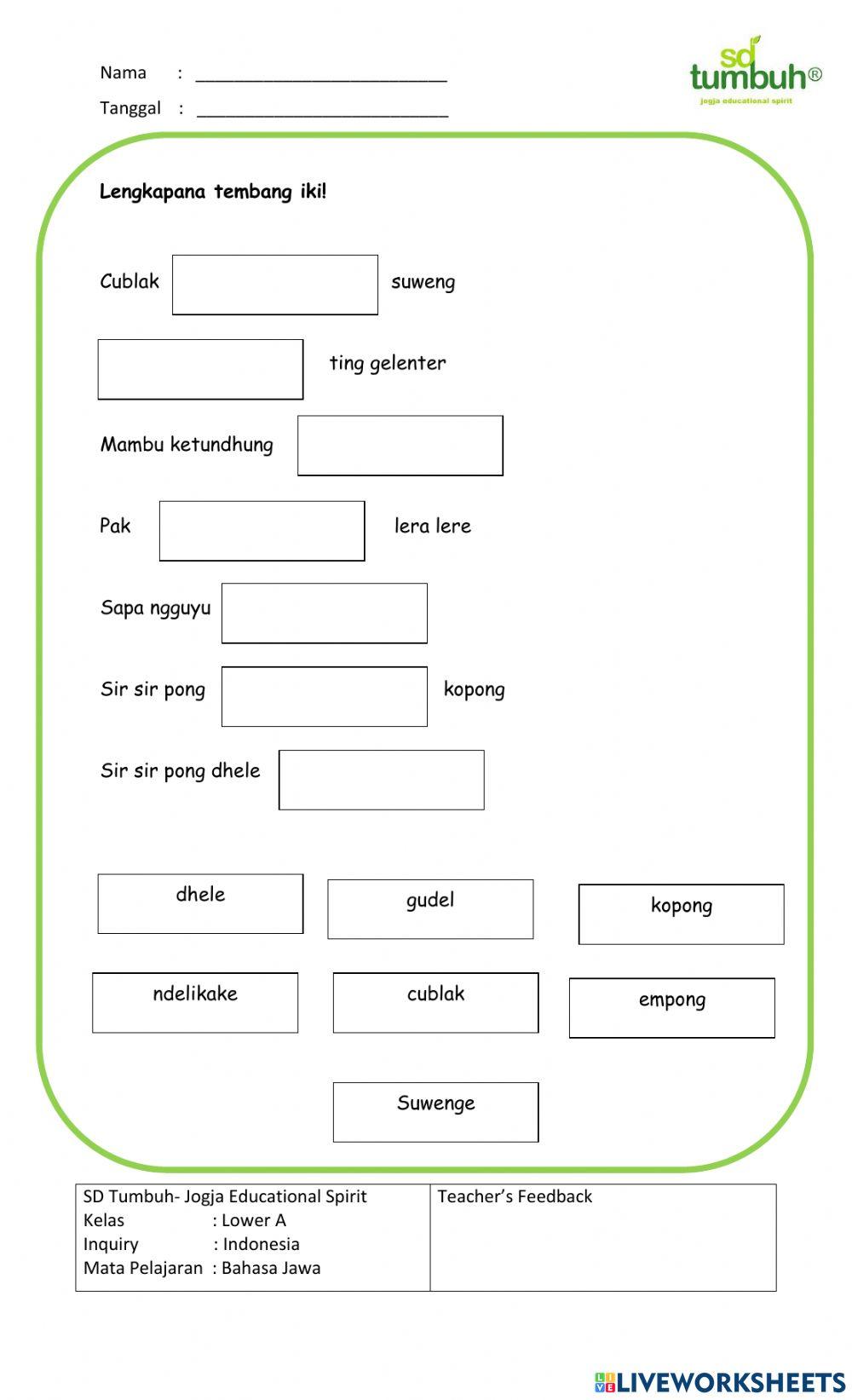 Evaluasi Tembang lan Dolanan Tradisional-Essay