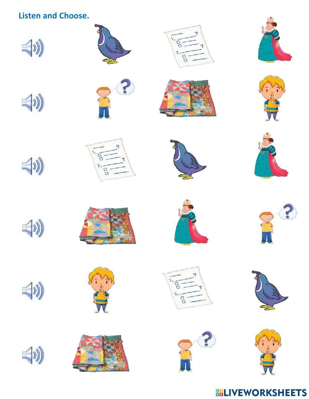 Listen and choose Letter Q