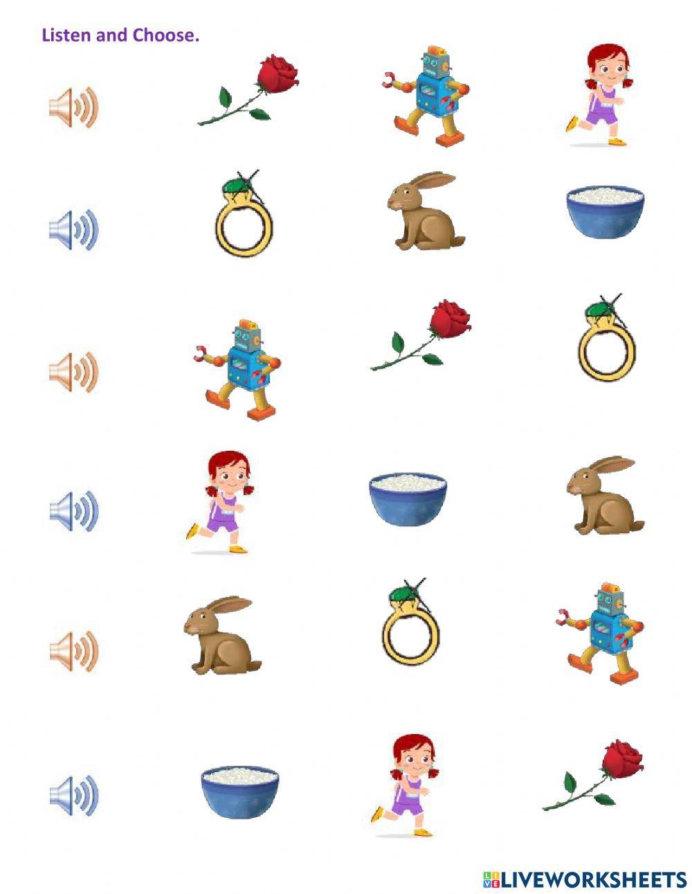 Listen and choose Letter R