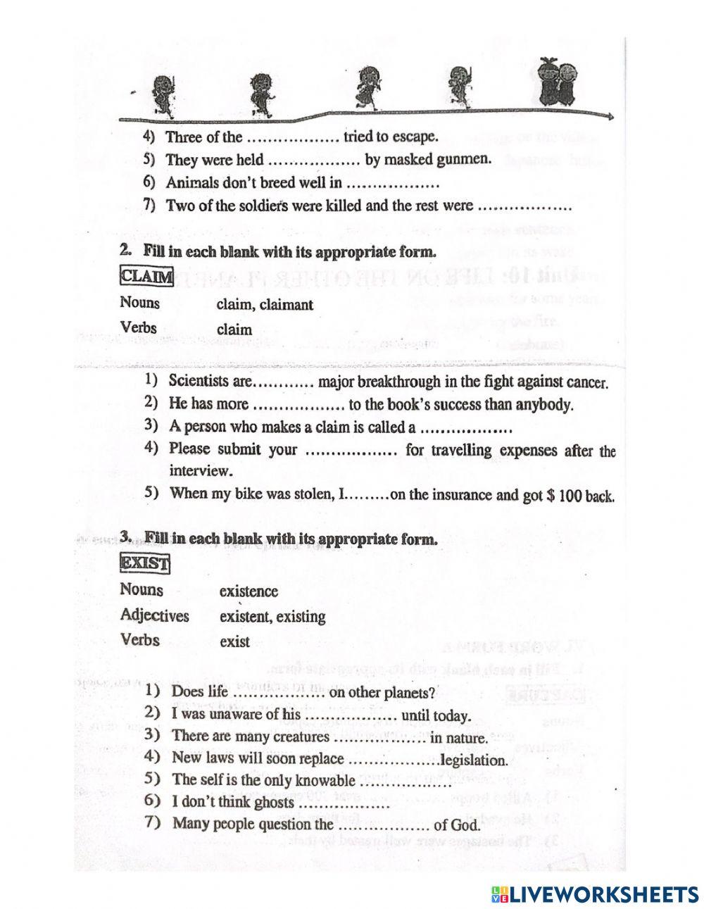 Word form 9 - unit 10 (2)