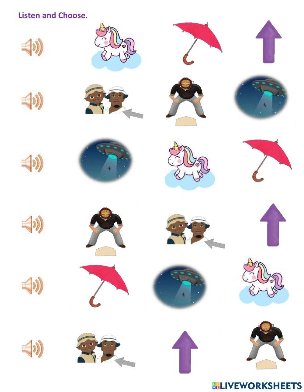 Listen and choose Letter U