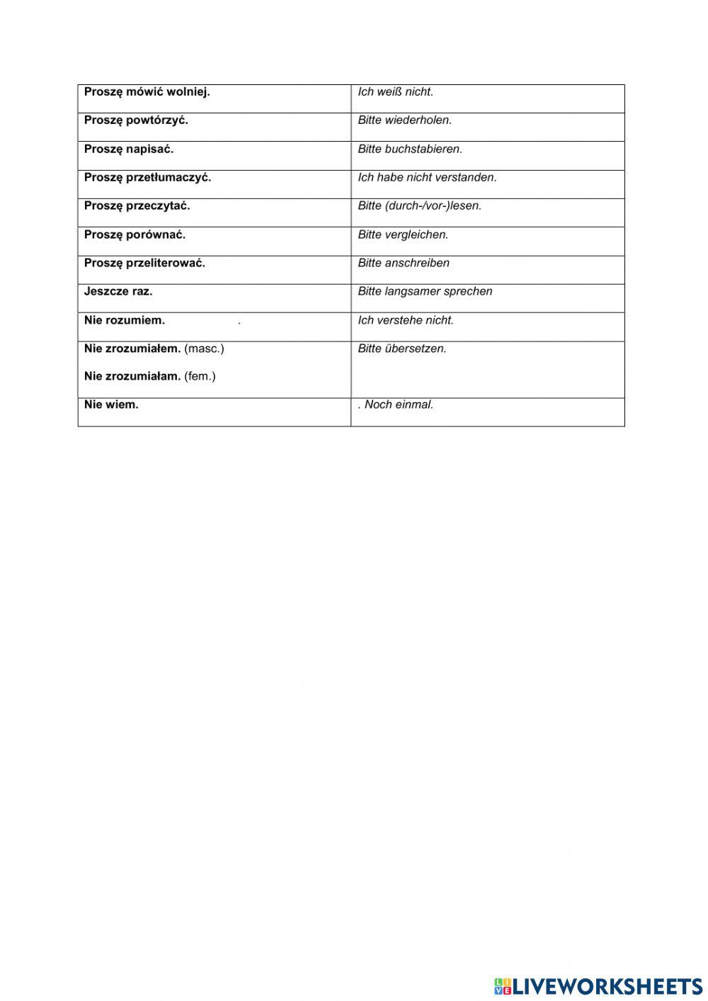 Classroom language 1