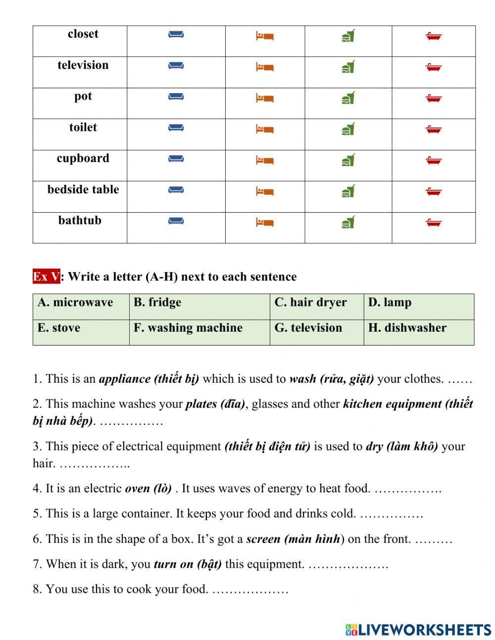 English 6 - Vocab - Unit 10: Our houses in the future