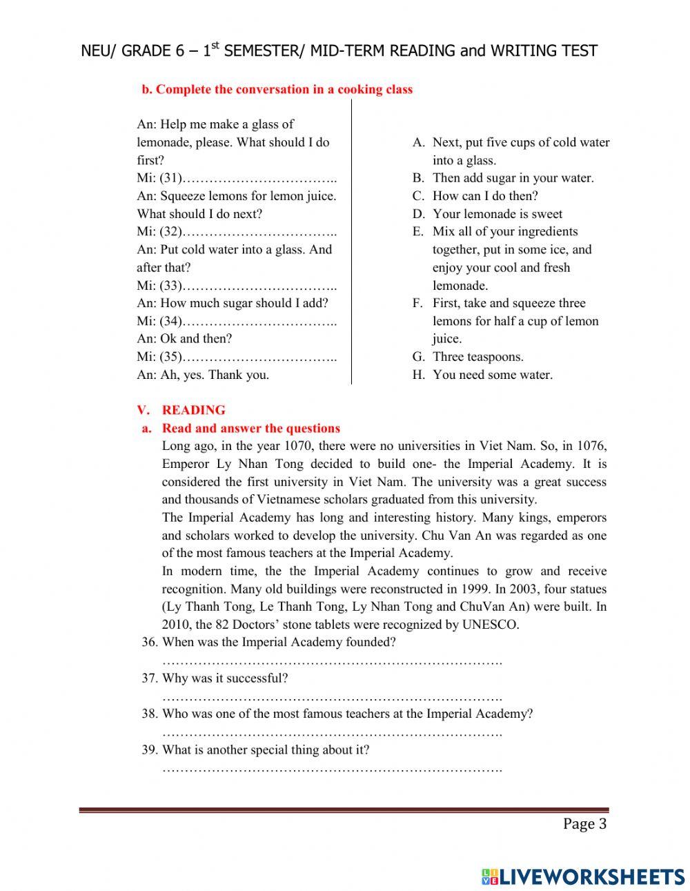 GRADE 7 - 1st FINAL TEST- R-W