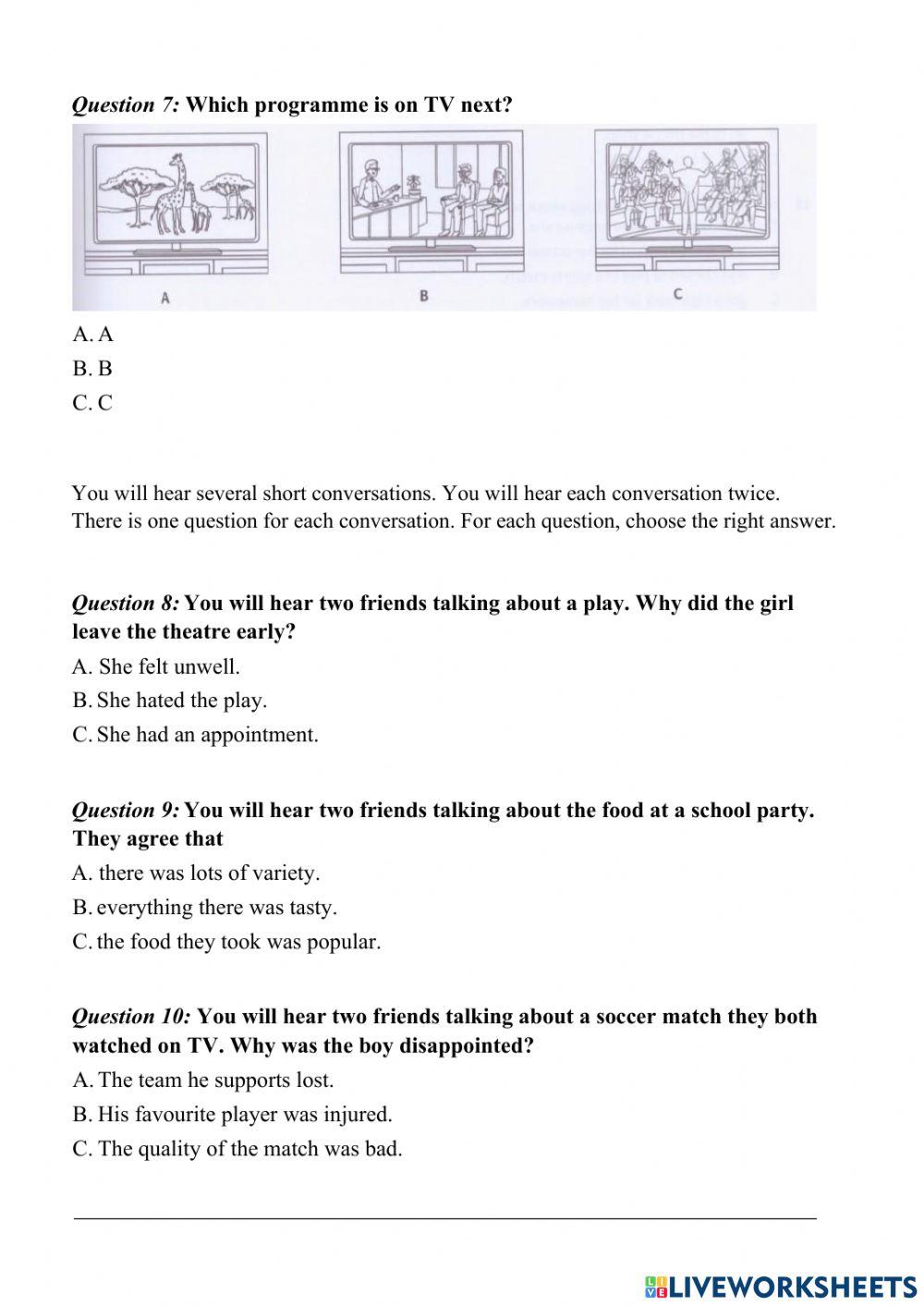 Grade 6 PET Listening 03
