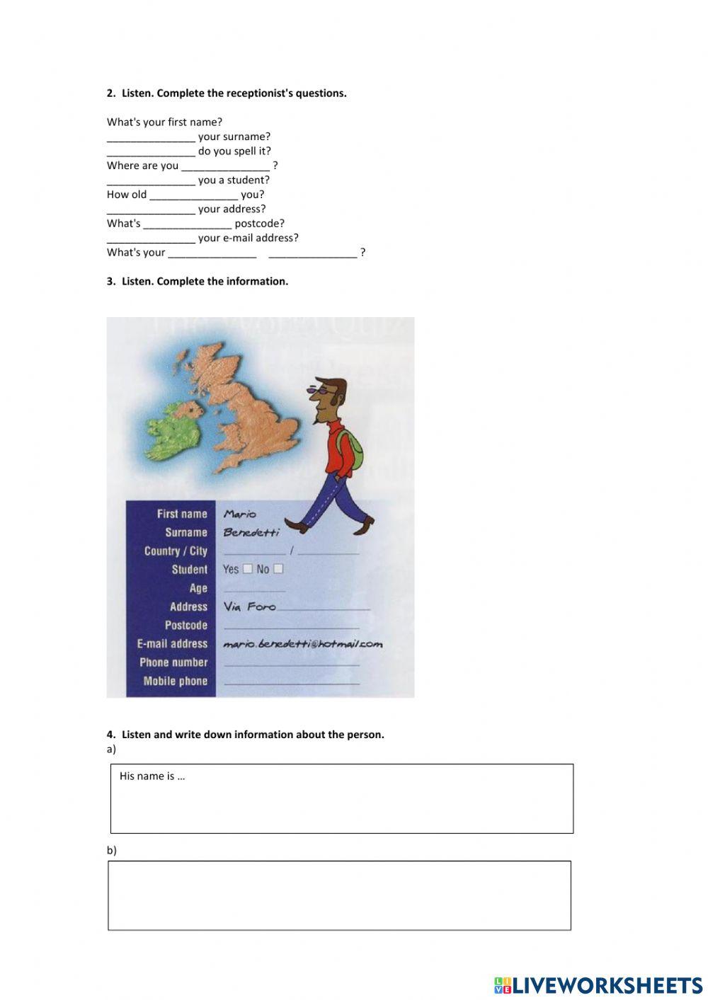 Verb To be + possesives