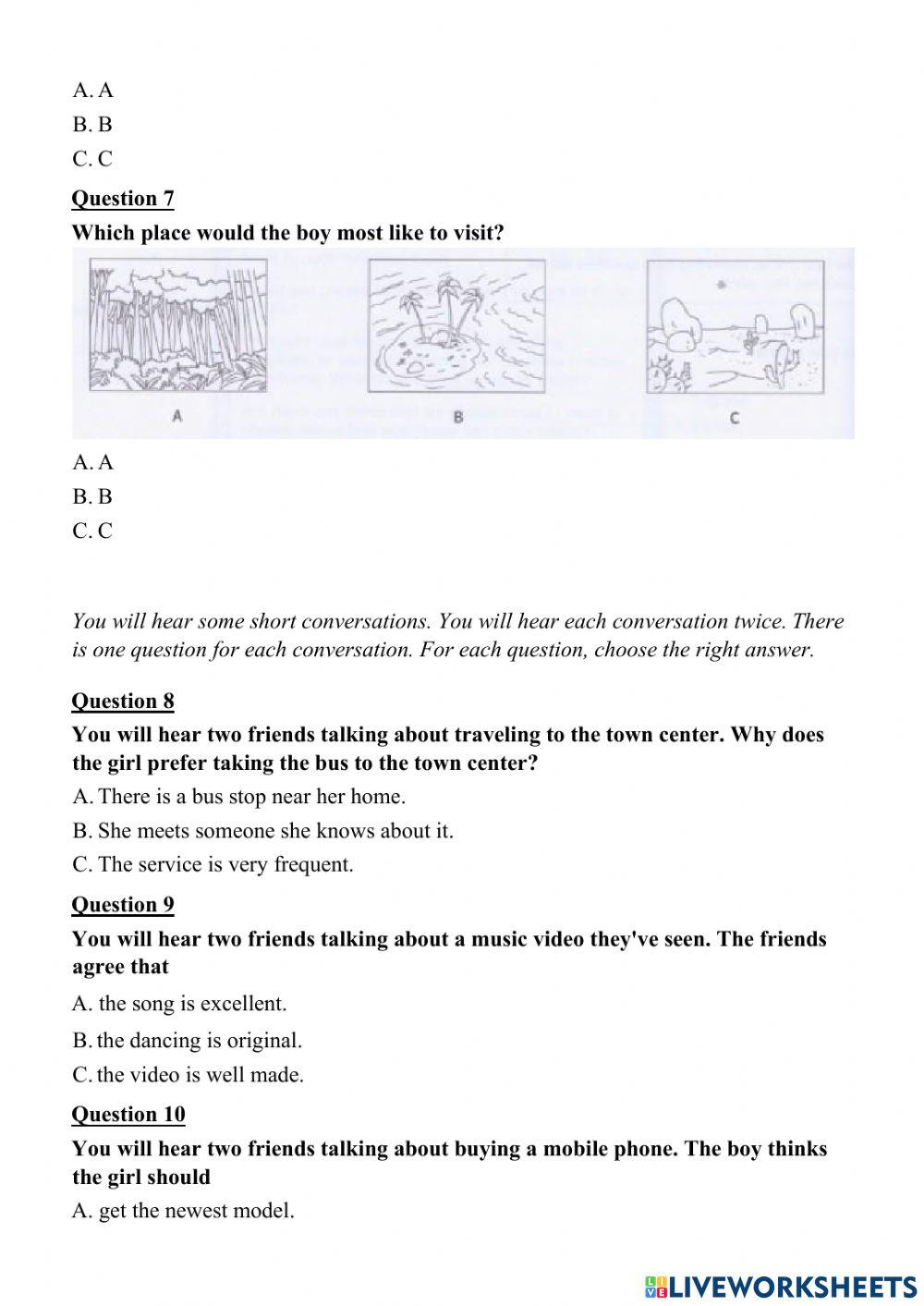 Grade 6 PET Listening 04