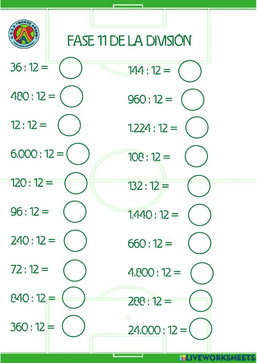 Fase 11 de la división