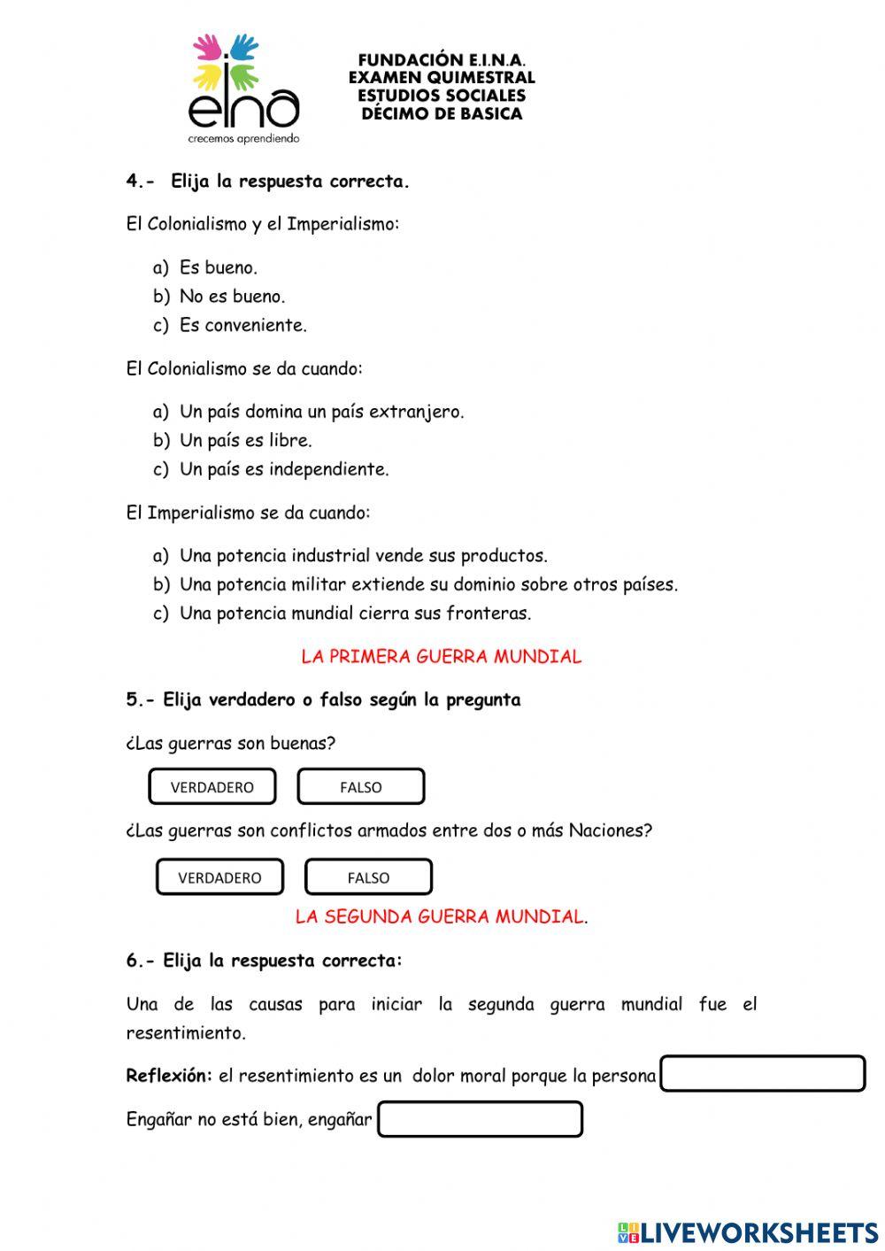 Examen de sociales