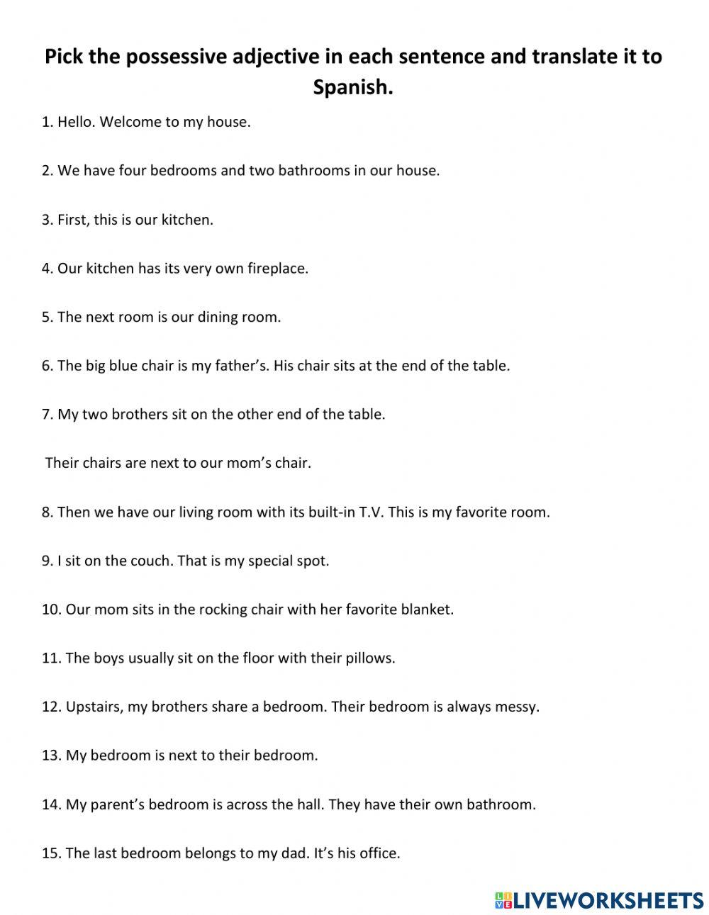 Possessive Adjectives