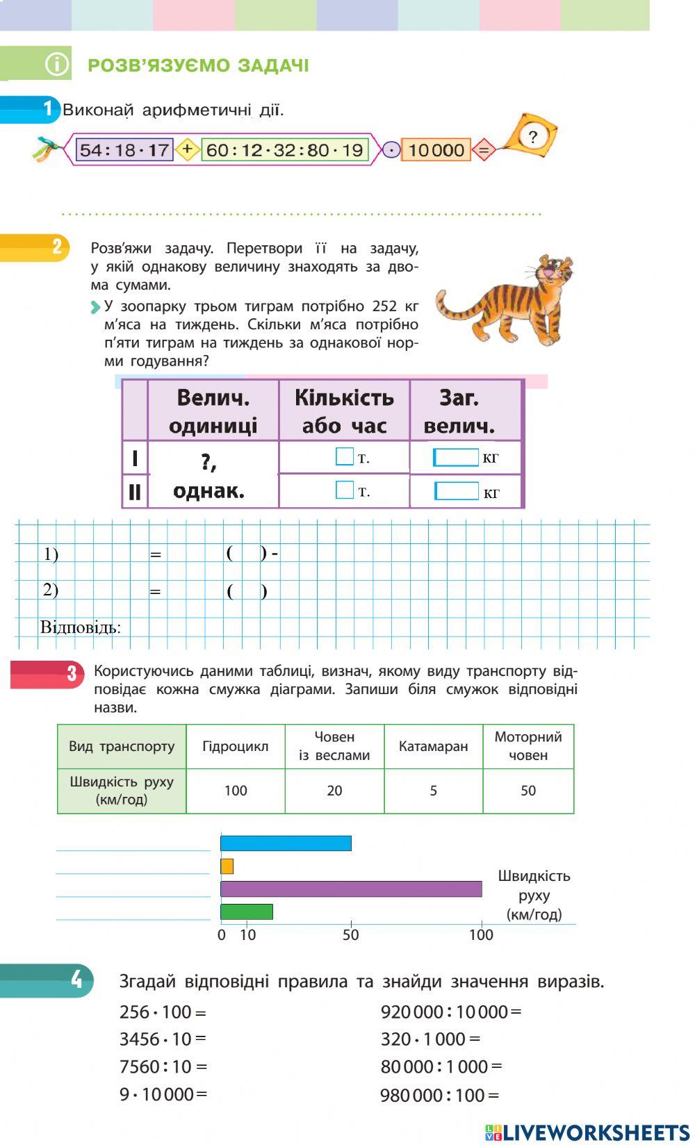 Розв'язуємо задачі, 4 клас