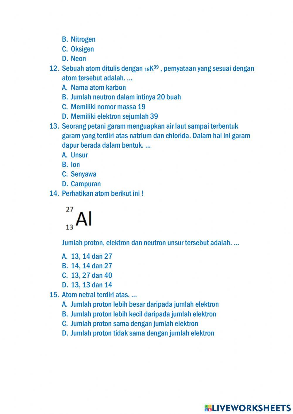 Partikel penyusun benda dan makhluk hidup