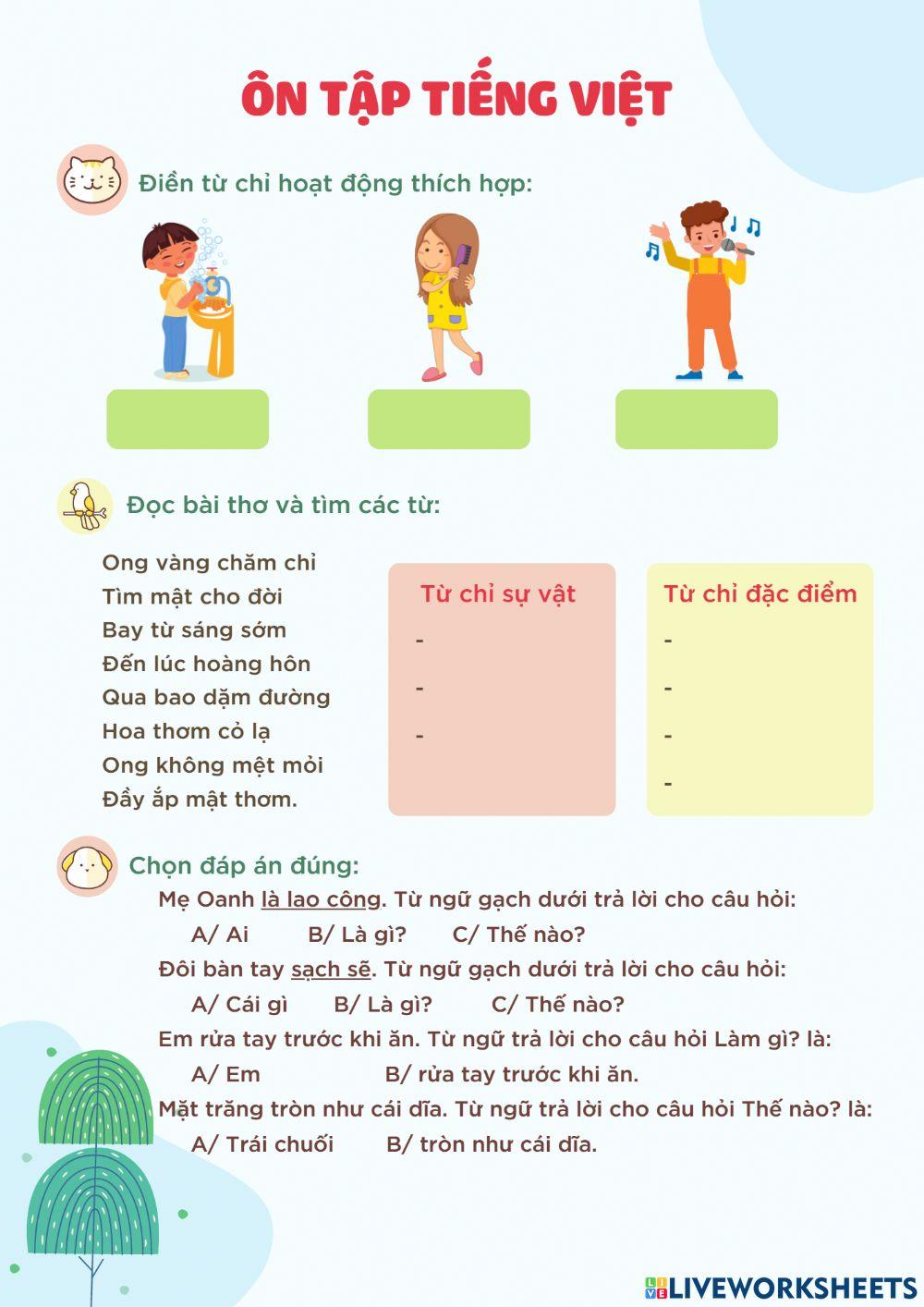 Ôn tập Tiếng Việt HK1