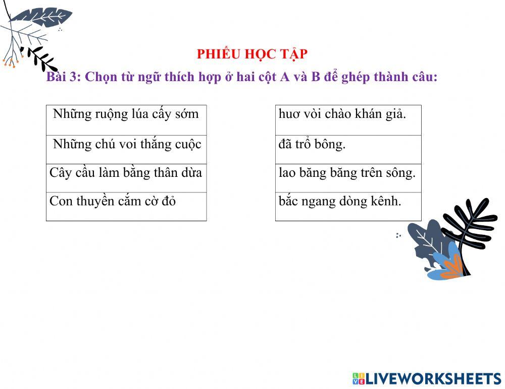 Ôn tập về từ chỉ hoạt động, trạng thái. So sánh