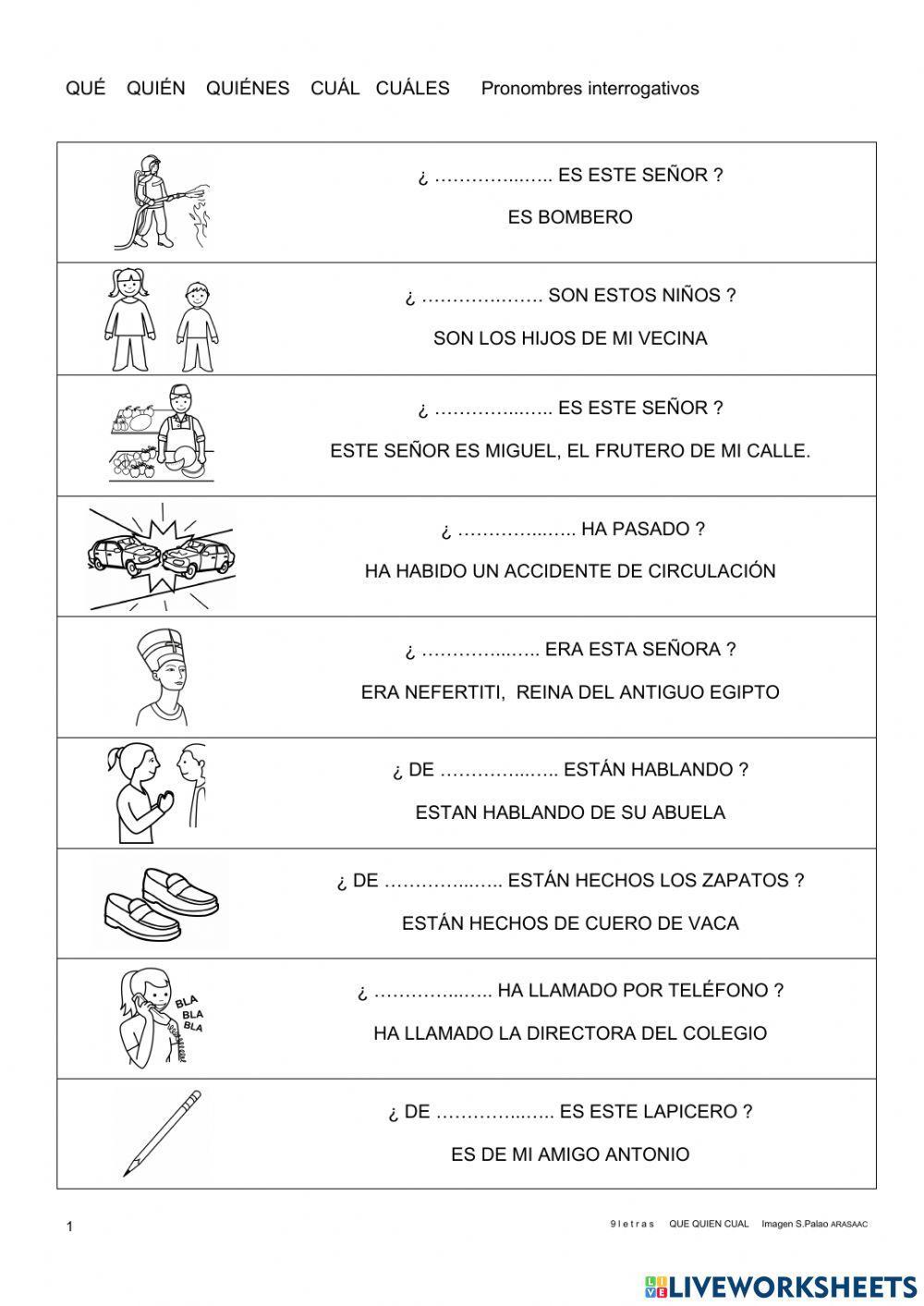 Pronombre interrogativos