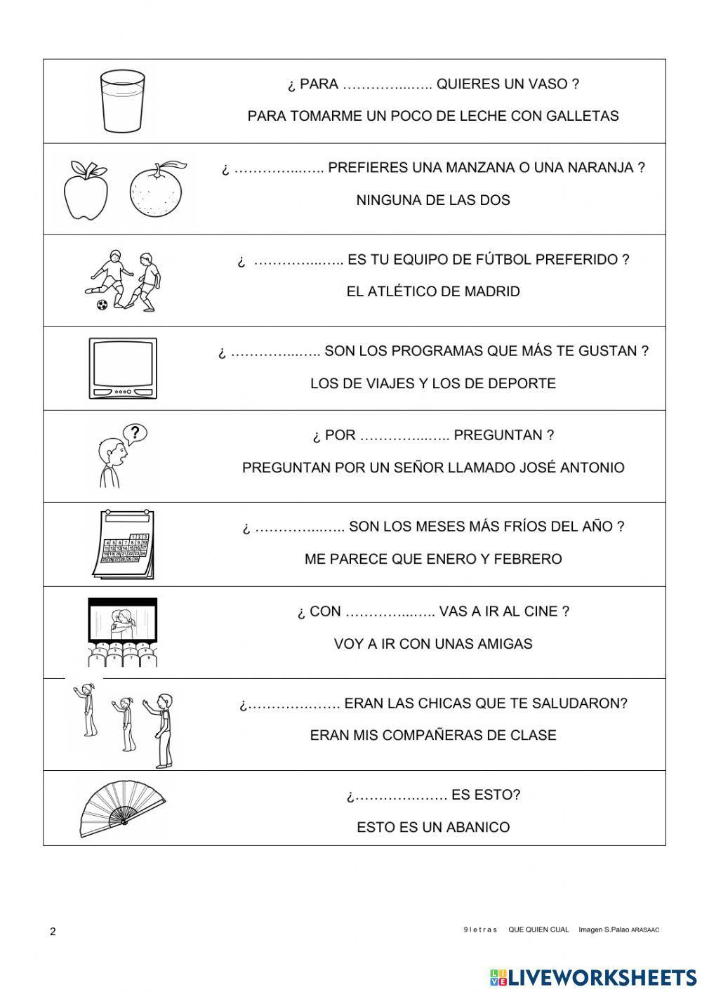 Pronombre interrogativos