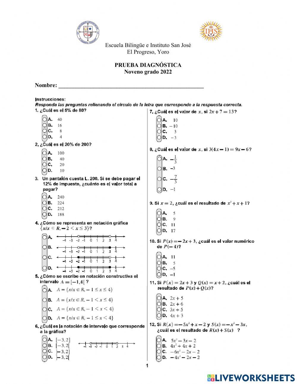 Prueba diagnóstica 9