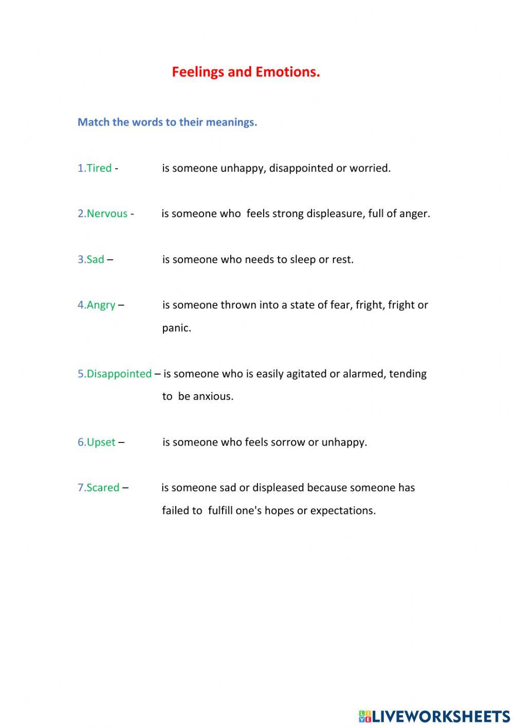 Feelings and Emotions.