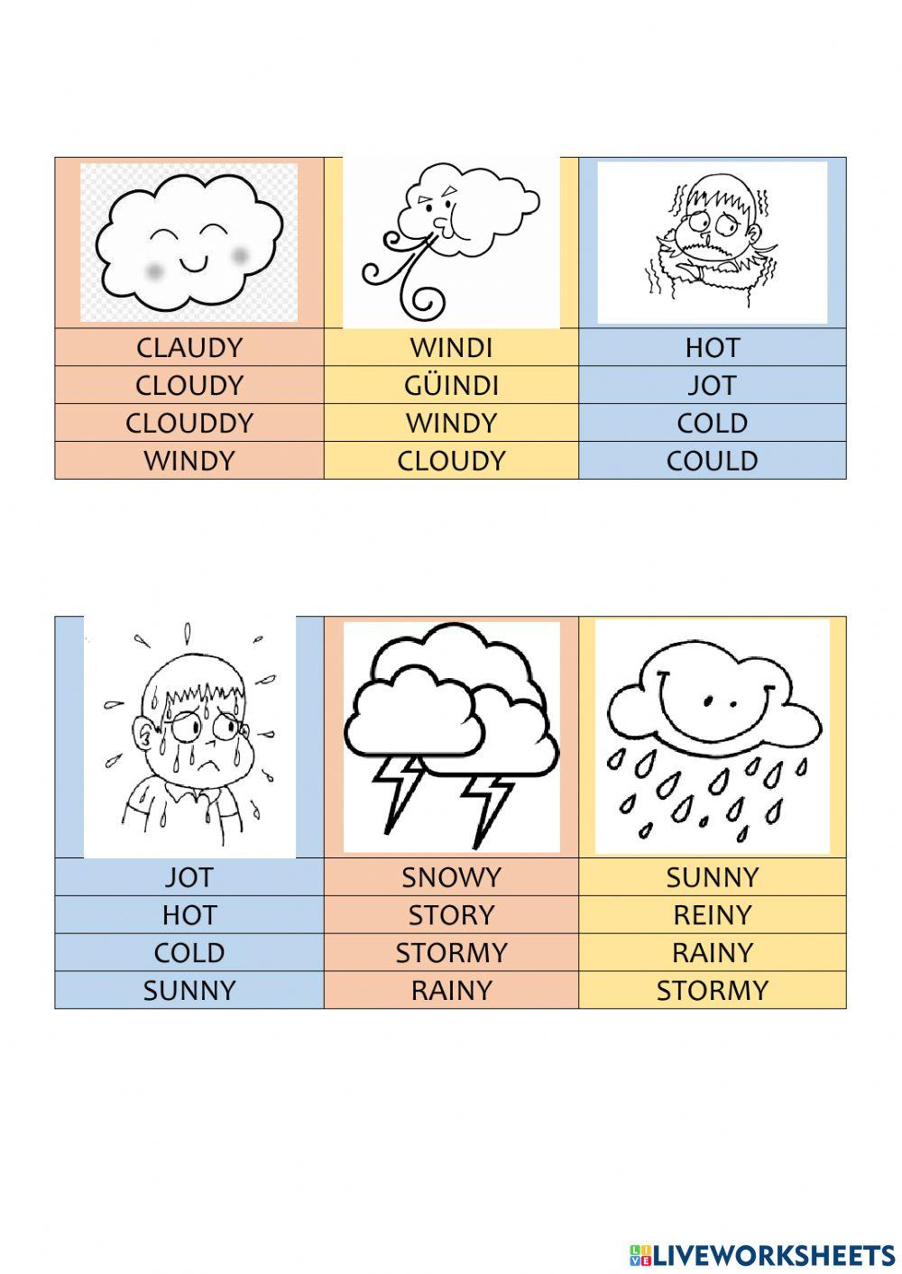 English test primero weather seasons
