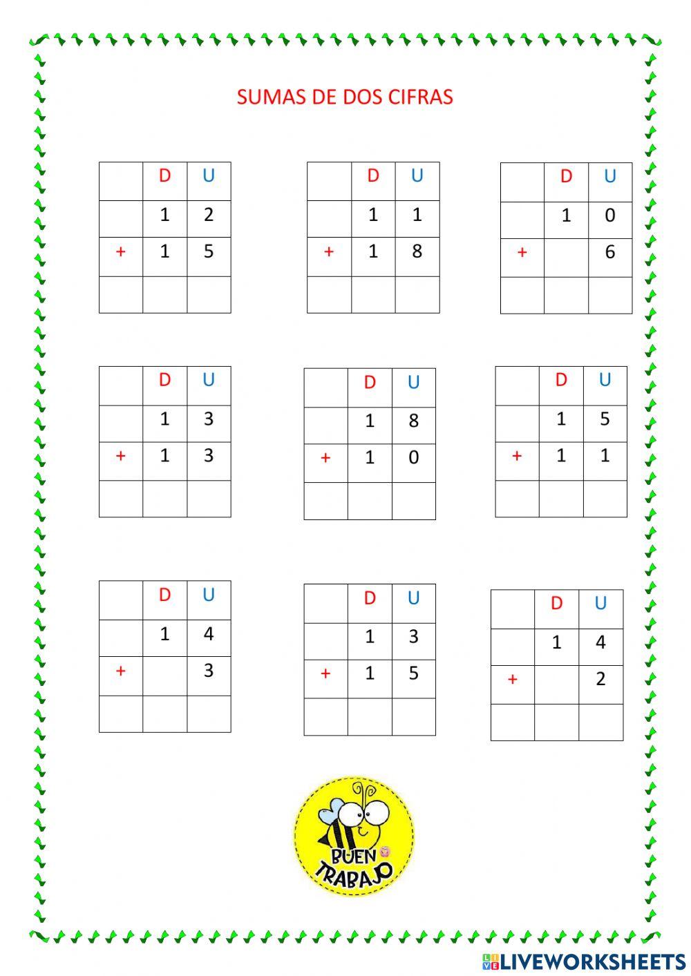 Sumas con  la familia del 10