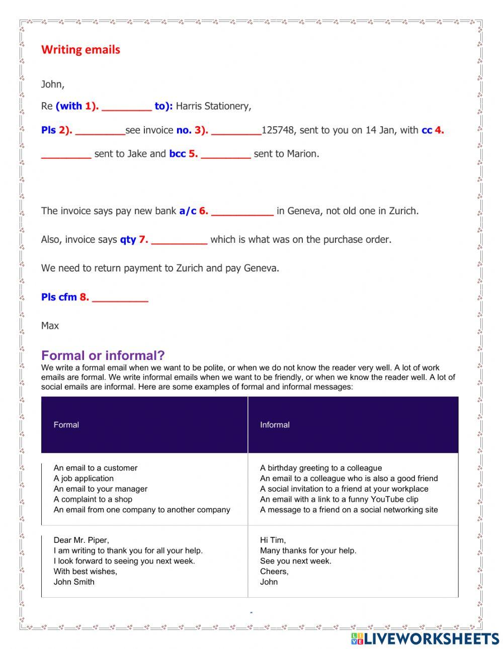 Business acronyms in English - ESL worksheet by Cariboo