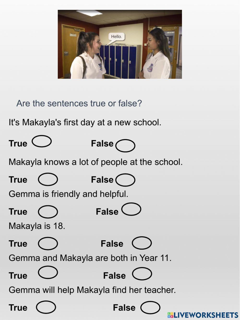 It's Makayla's first day at a new sthank-school and she's lost.