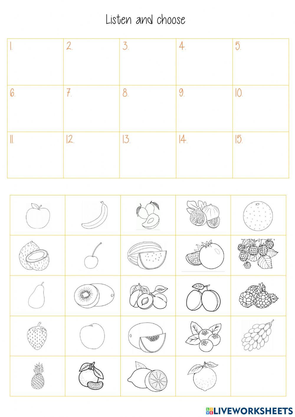 fruits dictation listening