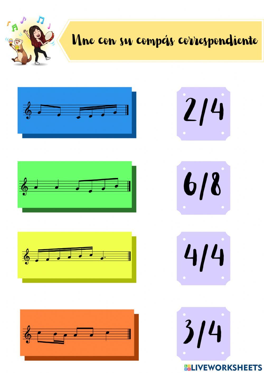 Lenguaje musical: Compases, notas musicales y reconocimiento auditivo