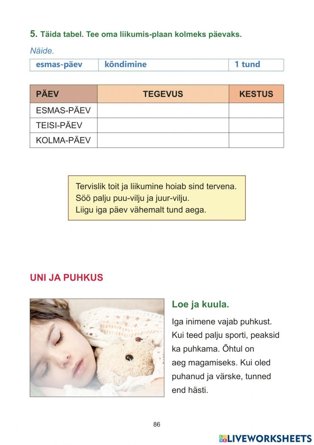 Liikumine ja puhkamine