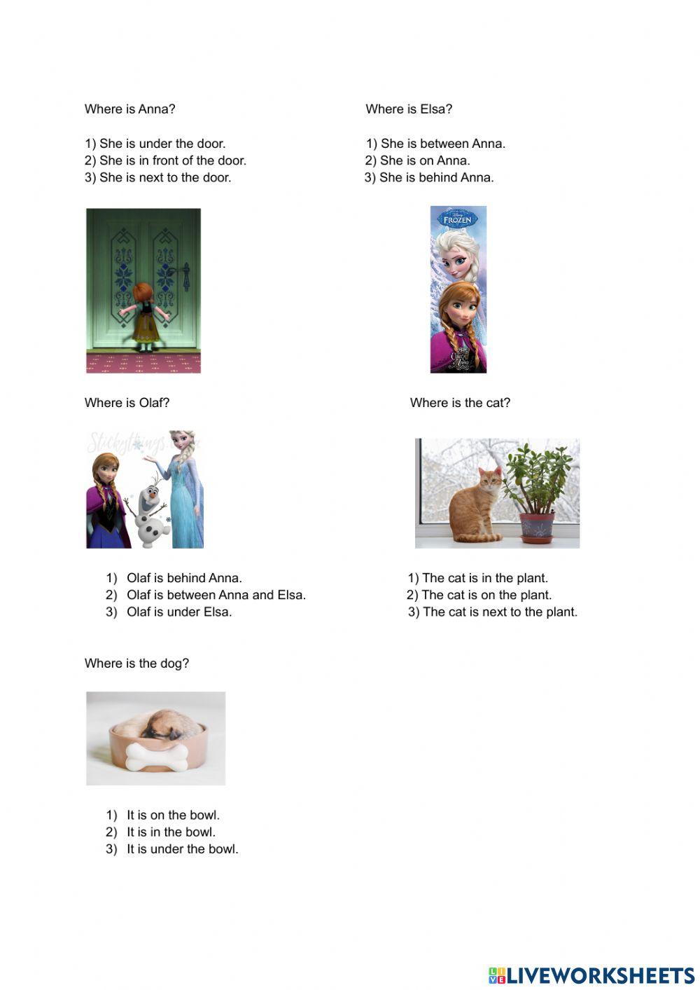 Place prepositions