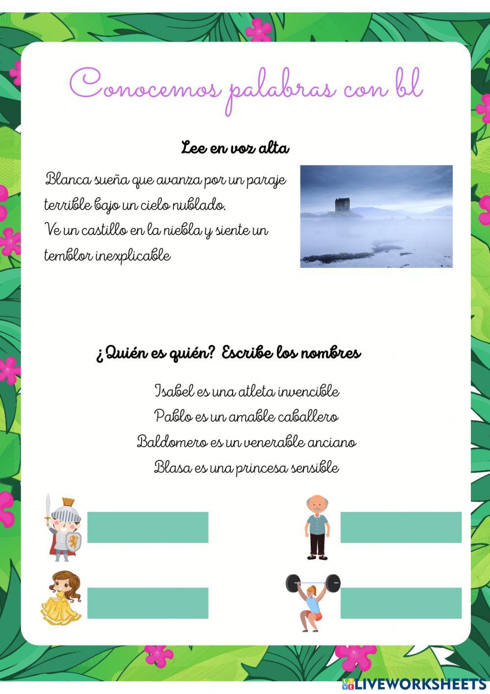 Palabras con br y bl