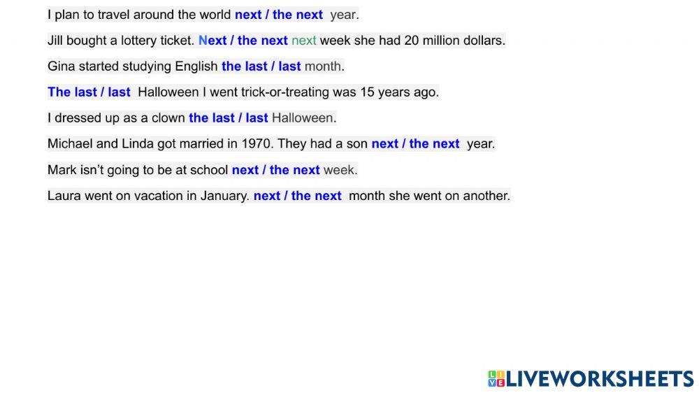 (the) first-(the) next- (the) last