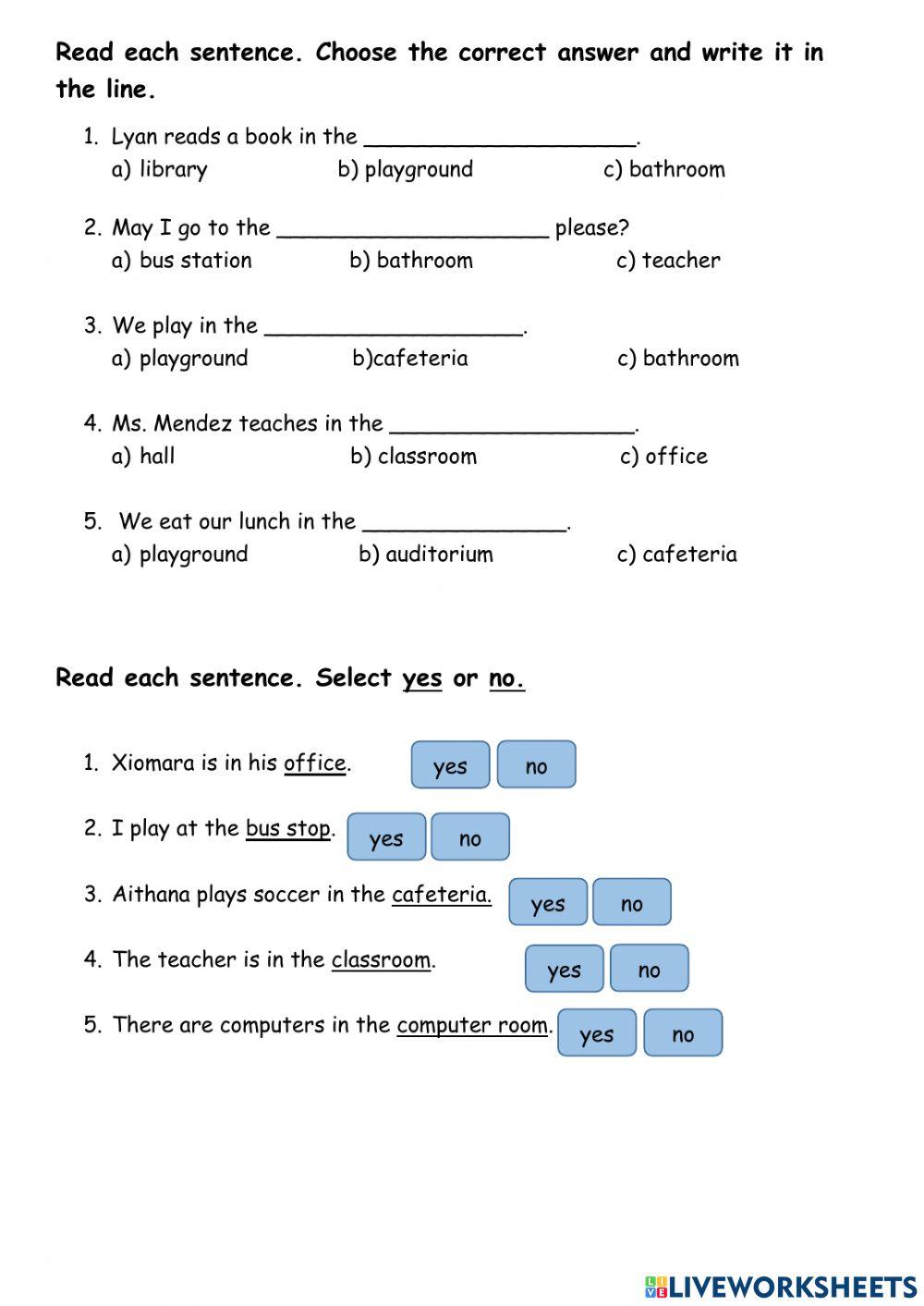 Places around school