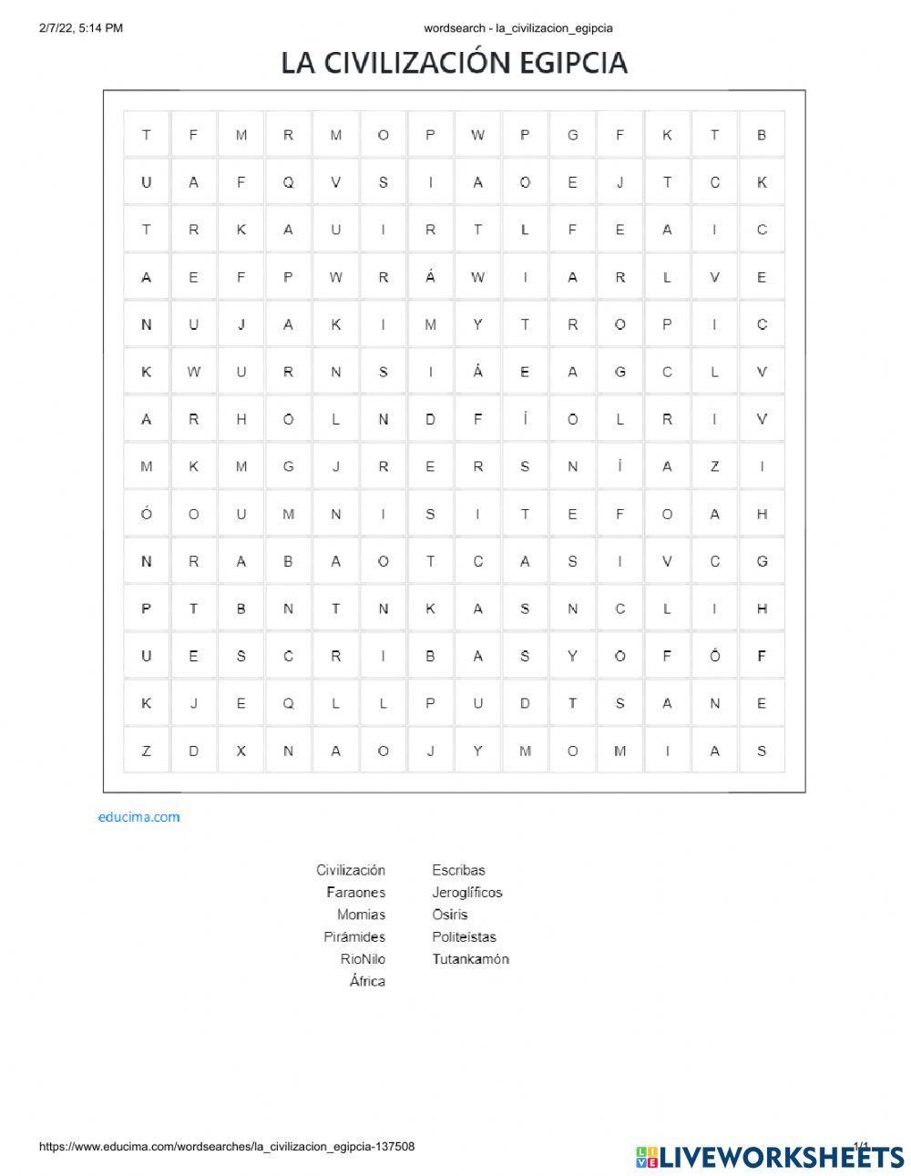 La civilización egipcia