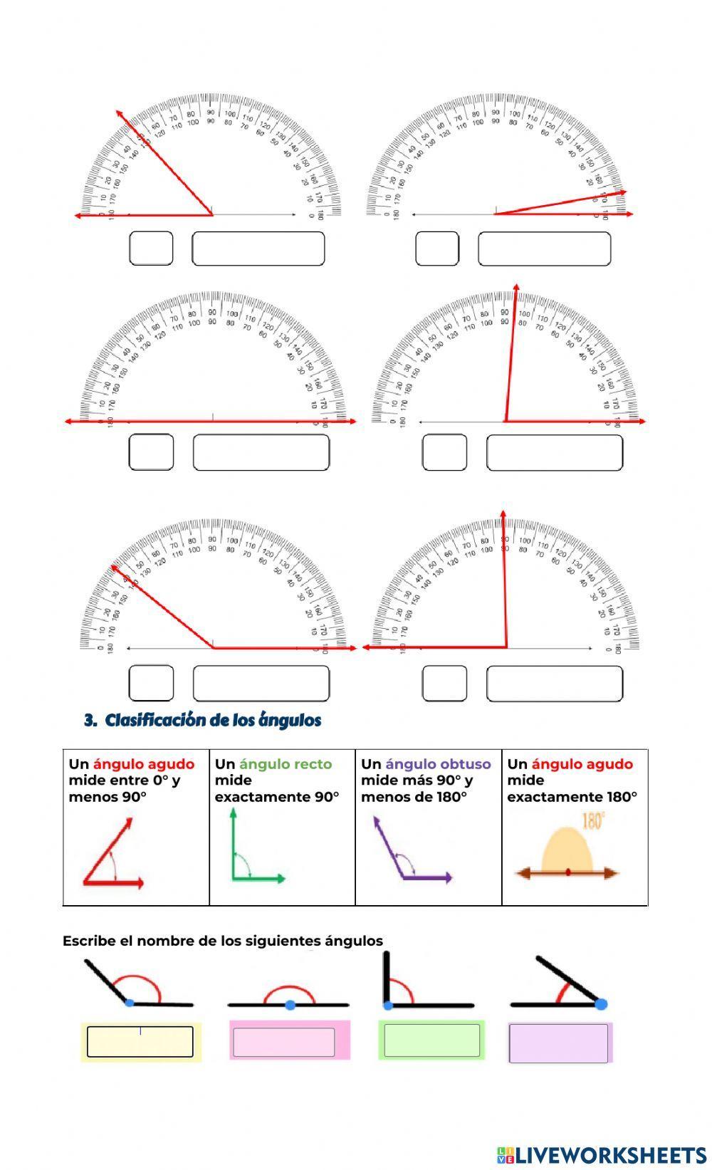 Los ángulos: medida y clasificación